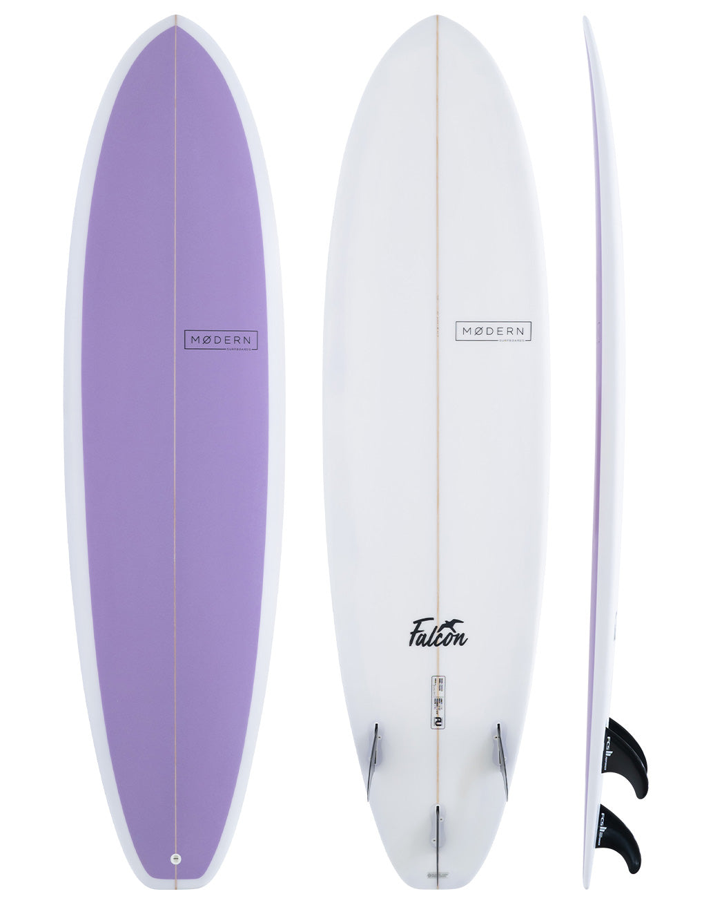 Modern Surfboard Falcon, mid length surfboard - lavender