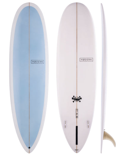 Modern Surfboards - Love Child mid length surfboard - sky blue