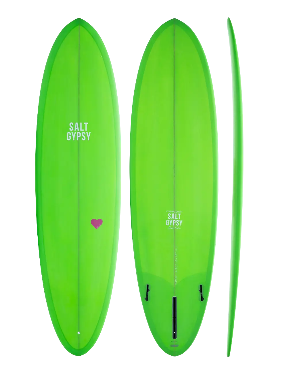 Cynthia Rowley X Salt Gypsy Mid Tide mid length surfboard - green gecko