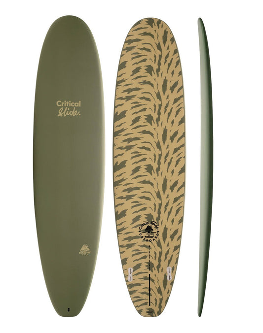 The Critical Slide Society Surfboards Fun Guy - khaki and beige colored longboard