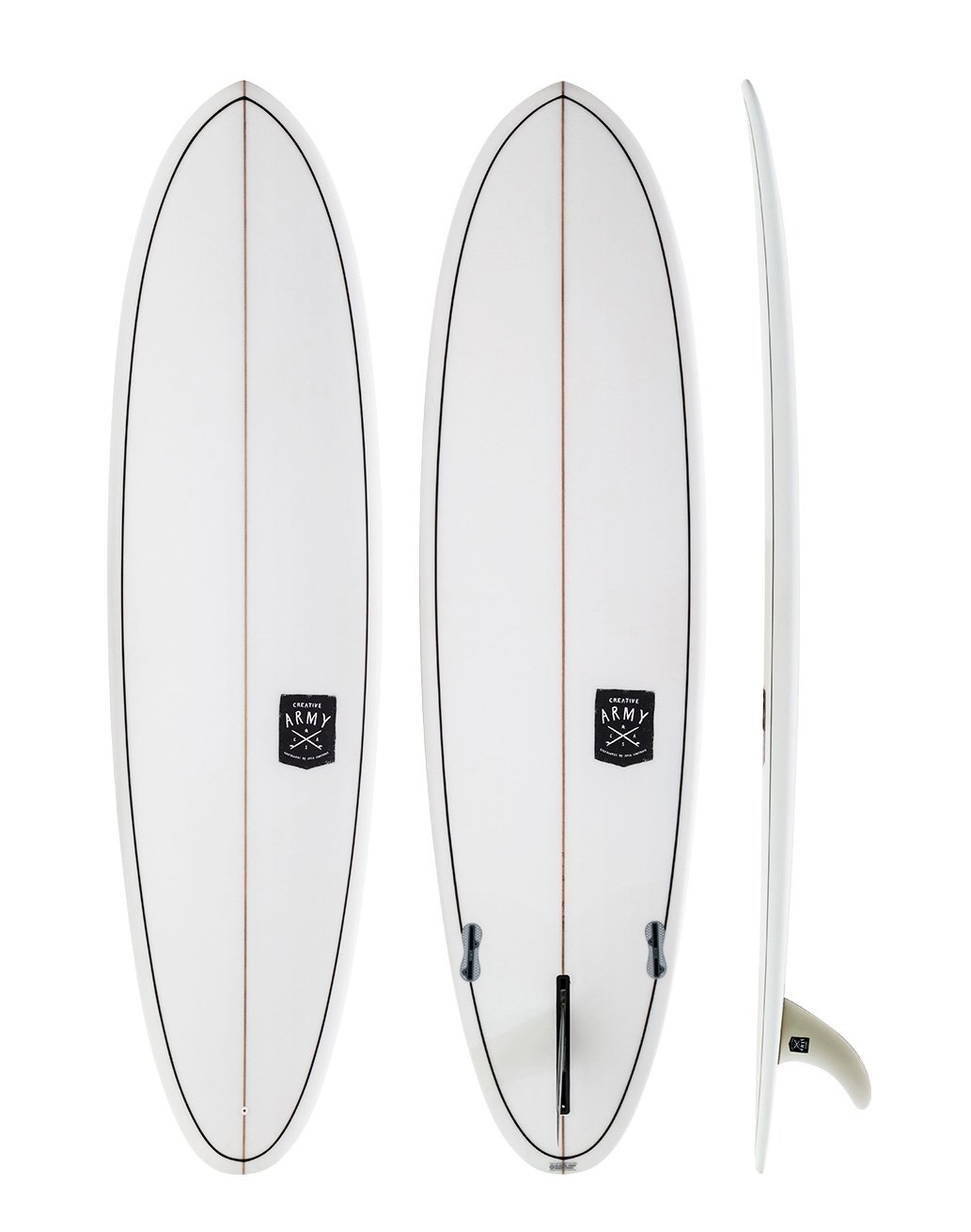 Creative Army Huevo - white mid length surfboard