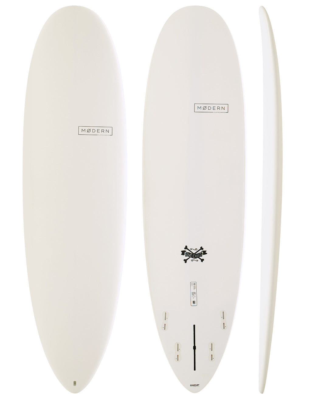 Modern Surfboards Love  Child - white soft surfboard