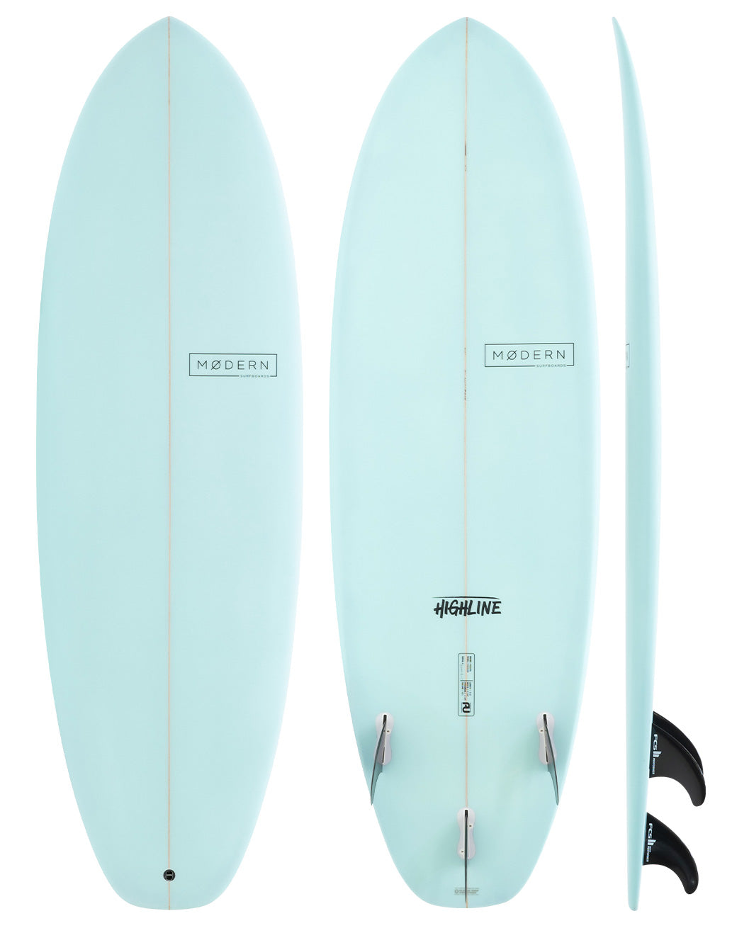 Modern Surfboards - Highline sea green surfboard