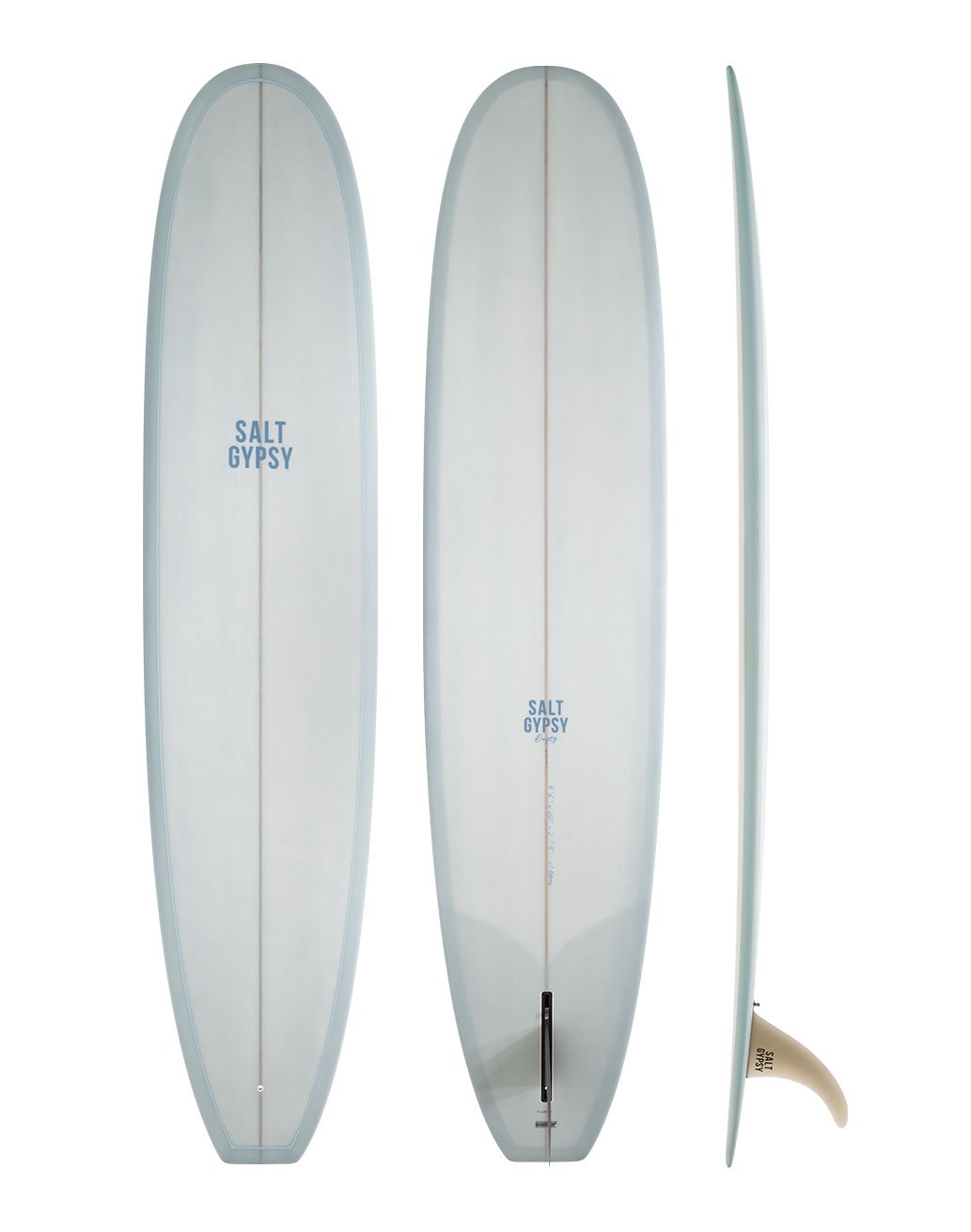 Salt Gypsy Surfboards Dusty - vintage blue colored longboard